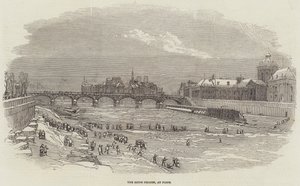 The Seine Frozen, em Paris (gravura) de English School