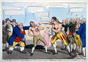O Set-Too entre Old Price e Spangle Jack the Shewman - lutou com vigor inabalável durante nove rounds & ainda indeciso, pub. Londres de English School