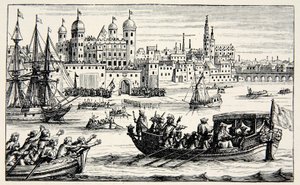 Os Sete Bispos indo para a Torre, abril de 1688 de English School