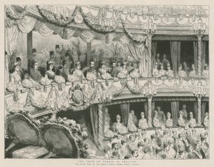 O Xá da Pérsia na Inglaterra; A visita de estado à Ópera Italiana Real, Covent Garden de English School