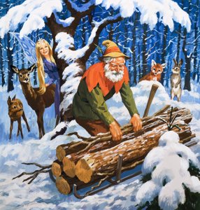 A Fada da Neve, ilustração de "Era Uma Vez" (guache sobre papel) de English School