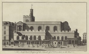 A perspectiva do sudeste da igreja de St Dunstan no oeste, Londres de English School