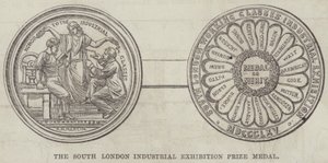 Medalha do Prémio da Exposição Industrial do Sul de Londres (gravura) de English School