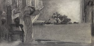 O Feitiço, c.1870 (carvão no papel) de English School