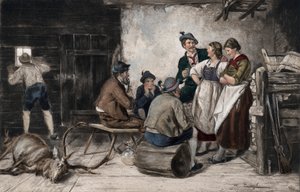 O resto de Sportsmans (fotogravura de cor) de English School