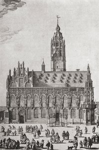 O Stadhuis, Middelburg, como era no século XVI, de "Uma Breve História do Povo Inglês", de JR Green, publicado em 1893 de English School