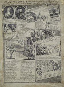 The Stage Medley representando o gosto educado da cidade e os méritos incomparáveis do poeta G., Polly Peachum e Captain Macheath, c.1728 de English School