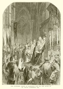 O padrão tomado em Bosworth colocado no altar da Catedral de São Paulo, 1485