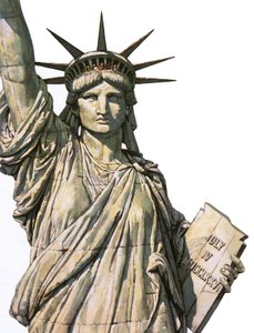 A, estátua liberdade, em, Bedloe&39;s, ilha, nova iorque
