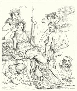A História de Hércules e Telephus (gravura) de English School