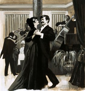 A História do Jazz: dançar o "cakewalk" (guache no papel) de English School