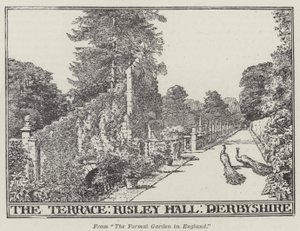 The Terrace, Risley Hall, Derbyshire (gravura) de English School