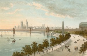 O Thames Embankment - olhando para o oeste de English School