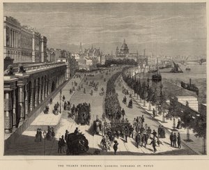 O Thames Embankment, olhando em direção a St Pauls de English School