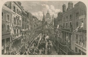 O Dia de Ação de Graças: a procissão passando por Ludgate Hill