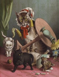 Os três gatinhos (cromolito) de English School