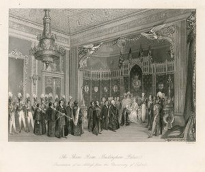 A sala do trono, o Palácio de Buckingham de English School