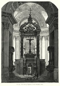 A Tumba de Napoleão I nos Inválidos, Paris (gravura) de English School