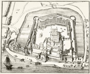A Torre de Londres, no século XV, de "A História Nacional e Doméstica da Inglaterra", de William Hickman Smith Aubrey (1858-1916), publicou Londres, c.1890 de English School