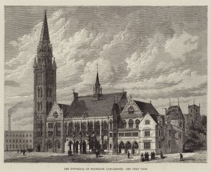 The Townhall of Rochdale, Lancashire (gravura) de English School