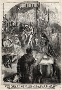 O Julgamento da Rainha Catarina de Aragão em 1529, primeira esposa de Henrique VIII, cujo casamento com o Rei foi anulado - Proces de Catherine d