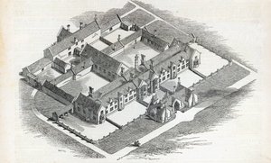 O Union Workhouse a ser erguido em Canterbury, do The Illustrated London News, em 7 de novembro de 1846 de English School