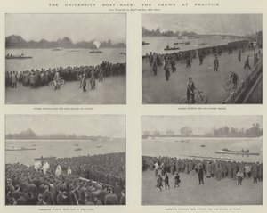 The University Boat-Race, the Crews at Practice (gravura) de English School