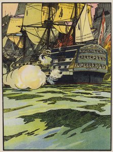 A Vitória em Trafalgar (cor litho) de English School
