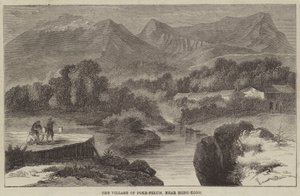 A Vila de Poke-Felum, perto de Hong-Kong (gravura) de English School