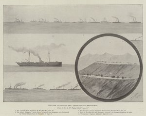 A Guerra na Ásia Oriental, Esboços ao largo de Wei-Hai-Wei (litho) de English School