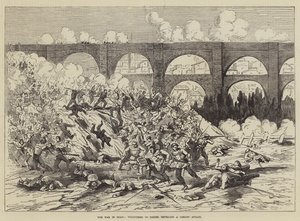A Guerra na Espanha, Voluntários de Teruel repelindo um Ataque de Carlist (gravura) de English School