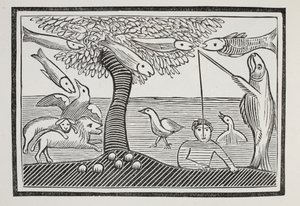 A maravilha da água, ou os senhores dos peixes da criação, ilustração dos Chap-livros do século XVIII por John Ashton, bar. 1882 de English School