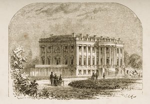 A Casa Branca, em 1870, de "American Pictures", publicada pela Sociedade de Tratados Religiosos, 1876 de English School