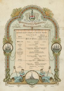 The Venerious Company of Shipwrights Jantar de corte de verão (chromolitho) de English School