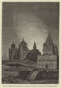 A Luz Zodiacal como observado na Índia no final de dezembro de 1874 de English School
