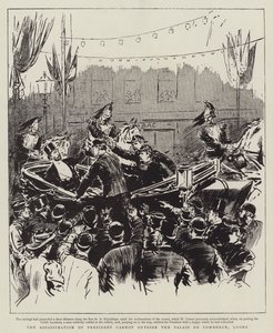 O assassinato do presidente Carnot fora do Palais de Commerce, Lyon de English School