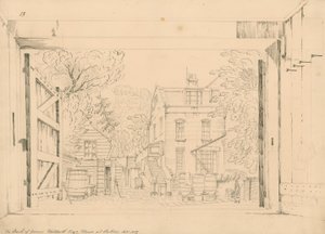 As costas da casa de George Gibberts em Putney, setembro de 1872 de English School