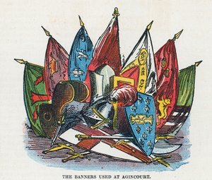 Os banners usados em Agincourt de English School