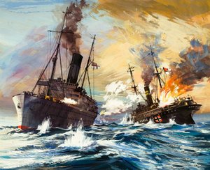 A batalha entre o Alcantara Britânico e o Graal Alemão na Primeira Guerra Mundial de English School