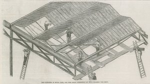 O edifício em Hyde Park, Londres, para a Grande Exposição de 1851 de English School
