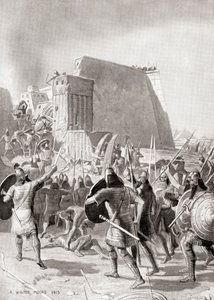A captura de Memphis, Egipto pelo rei Assírio Esarhaddon, 671 a.C., de Hutchinson