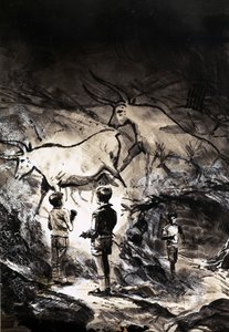 As pinturas rupestres de Lascaux perto de Montignac, na França de English School