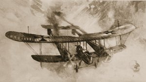 A chegada do grande avião de combate: o biplano alemão de tamanho duplo que os pilotos britânicos contrataram, de The Illustrated War News de English School