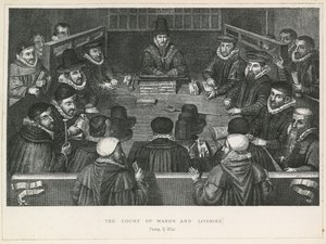A corte de alas e librés na época da rainha Elizabeth I de English School
