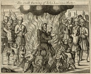O cruel incêndio de João Lourenço, Mártir (gravura) de English School