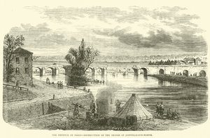 A defesa de Paris, destruição da Ponte de Joinville-sur-Marne, novembro de 1870 de English School
