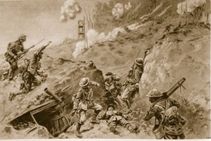 As terríveis cavidades que levaram a Oppy Wood, bombardeiros britânicos trabalhando nas trincheiras alemãs, 1914-19 de English School