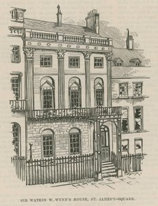 A indignação da dinamite em Westminster; Casa de Sir Watkin W Wynns, St Jamess Square de English School
