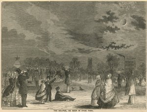 O eclipse, como visto no Hyde Park, em Londres de English School