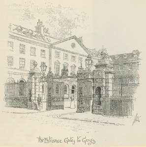 Os portões de entrada para o Guys Hospital, em Londres de English School